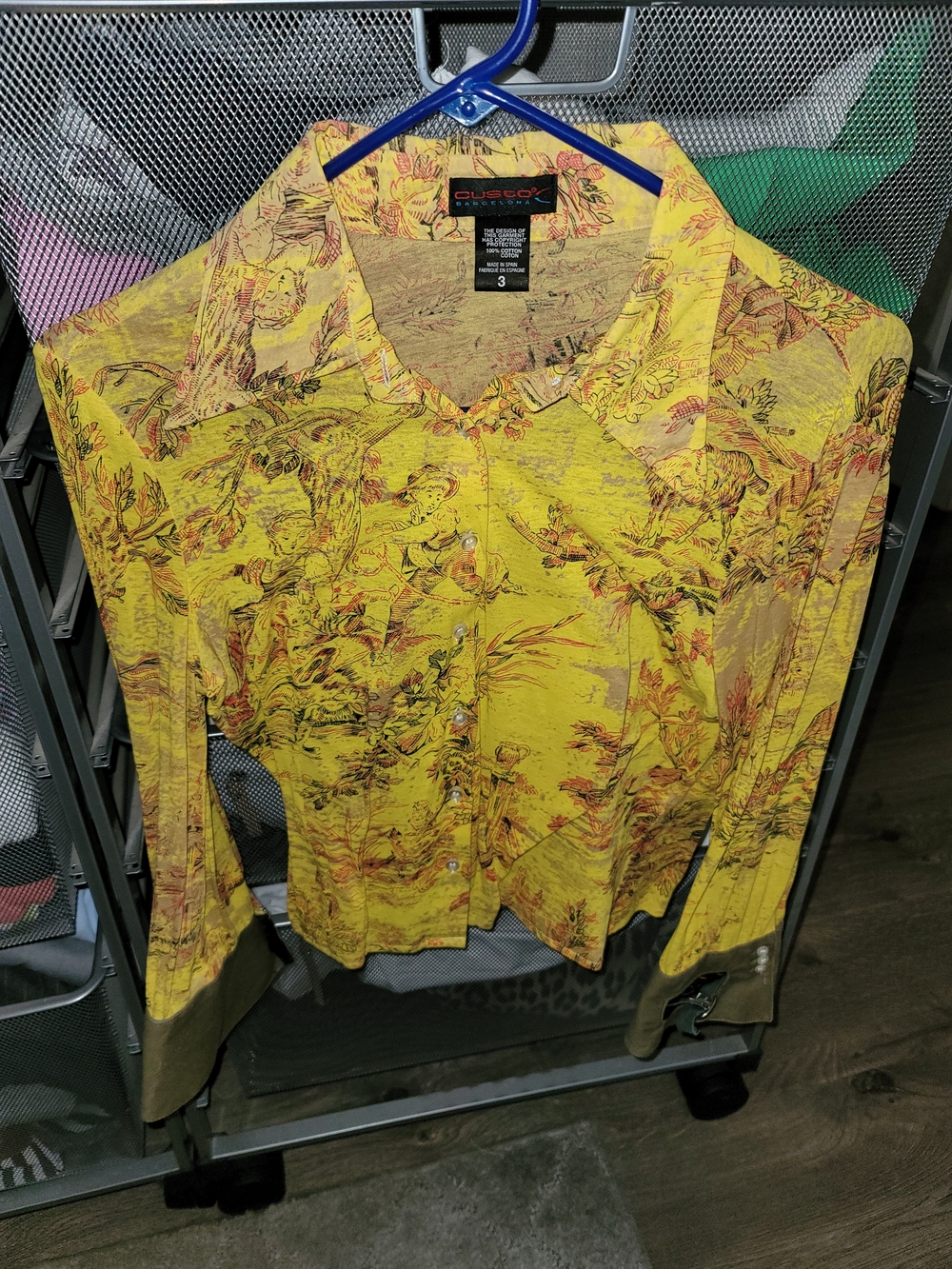 Custo Barcelona Yellow Floral Button-Up Shirt